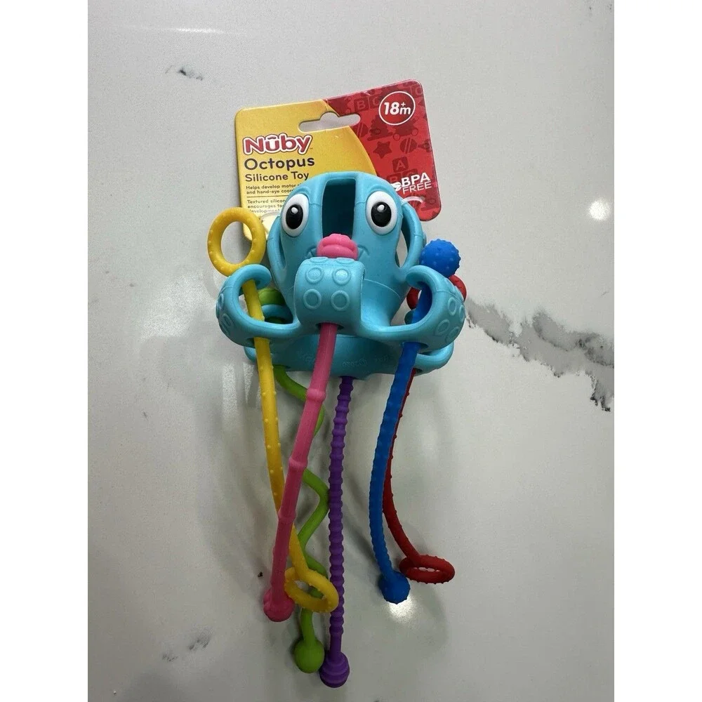 Nuby Silicone Octopus Toy - Textured -Developmental & Fun - 18+ Months -BPA Free